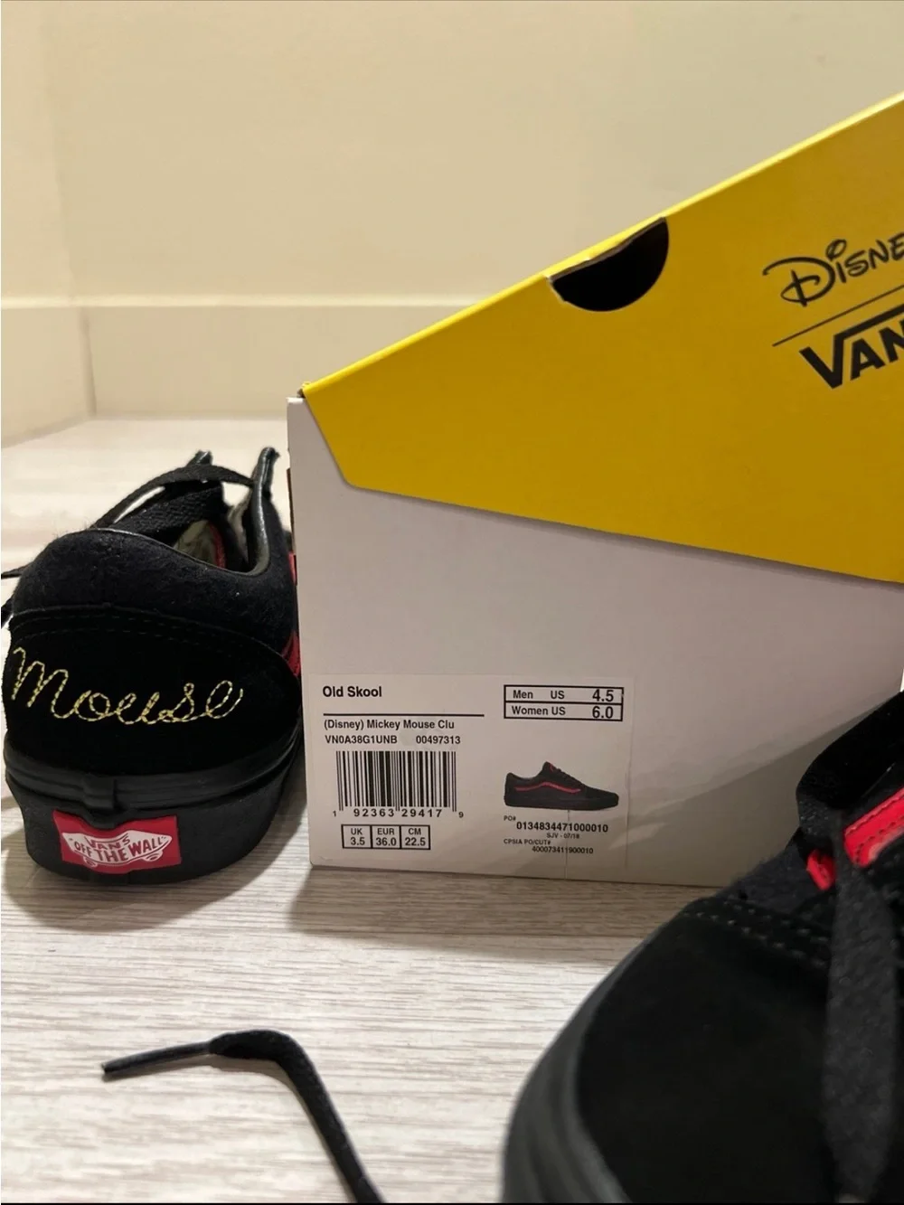 Vans x Disney Black & Red Mickey Mouse Old Skool Sneakers